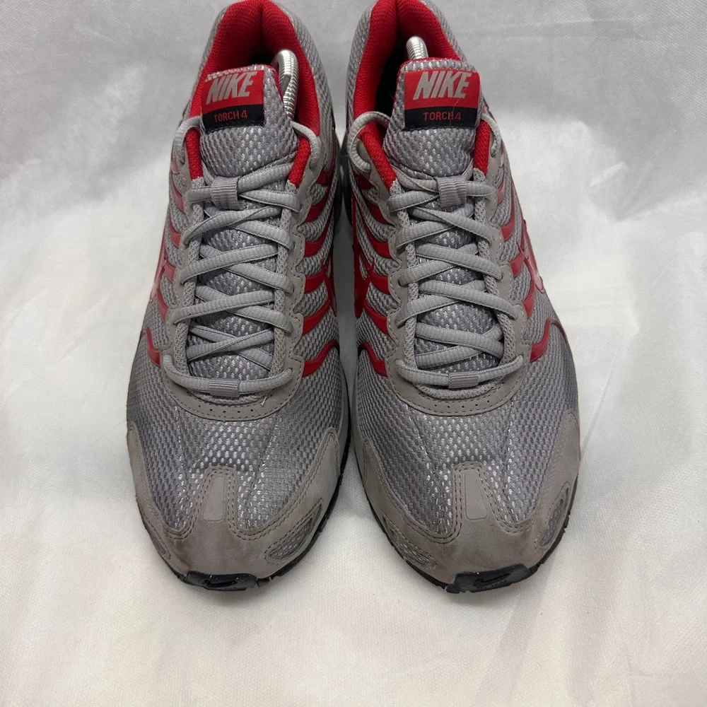 Nike Air Men's Athletic Shoes in Gray and Red - Picture 2 of 4